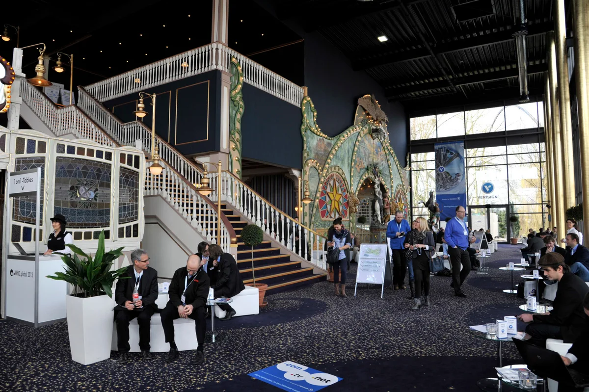 Delegates meeting inside the Europa-Park Confertainment Center.