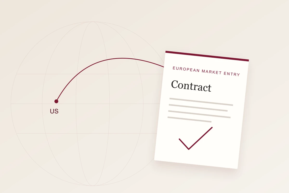 A route from the US to Europe and a signed contract representing market entry.